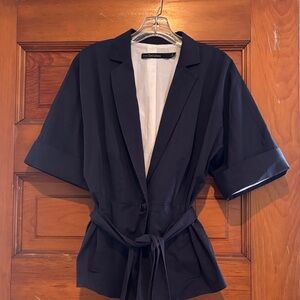 IRIS Setlawke Navy Short Sleeve Jacket with Belt